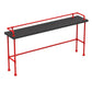 Industrial Red and Black Pub Table Set 1/2/4 Pieces Rectangle Trestle Pub Dining Set