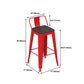 Industrial Red and Black Pub Table Set 1/2/4 Pieces Rectangle Trestle Pub Dining Set
