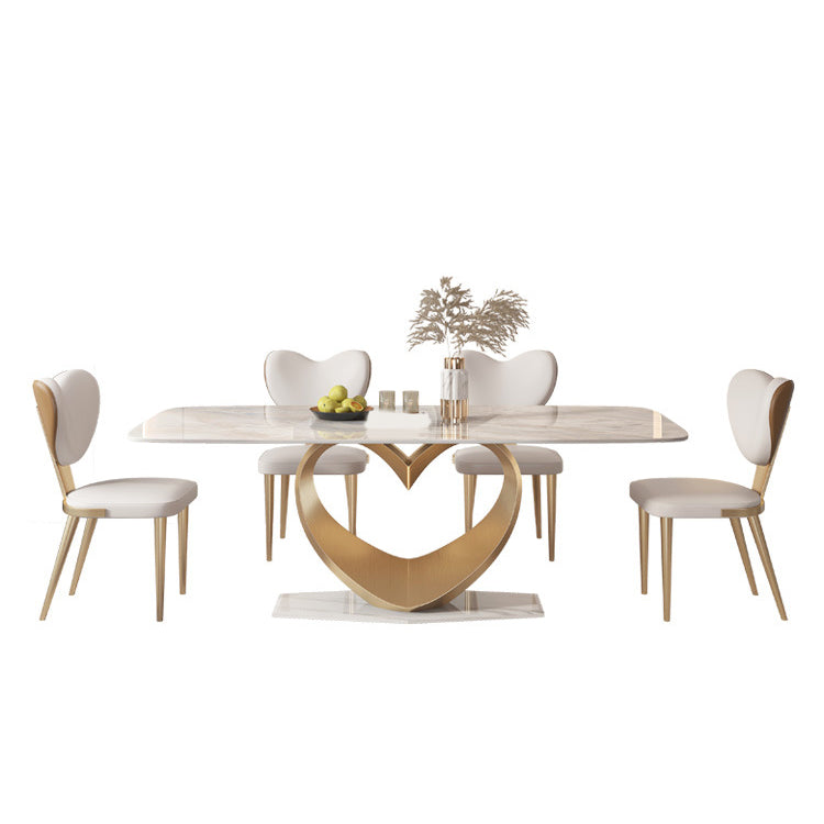 Ensemble de salle à manger en pierre frittée de style design Ensemble de table à manger rectangulaire 1/2/5/7/9 pièces