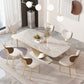 Ensemble de salle à manger en pierre frittée de style design Ensemble de table à manger rectangulaire 1/2/5/7/9 pièces