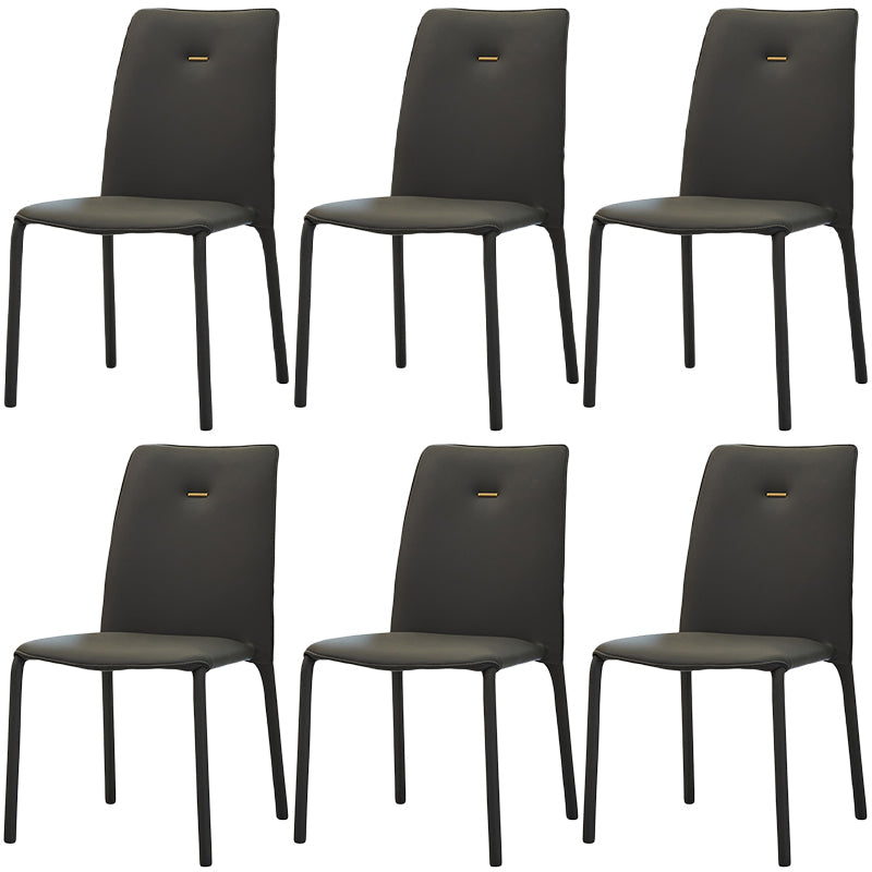 Modern Style Dining Chair Armless Chairs with Metal Legs for Home Dark Gray 6 Piece Set Clearhalo 'Dining Chairs' 'Dining Tables & Seating' 'dining_chair' 'furn' 'furn_dining_chair' 'Furniture' 'Kitchen & Dining Furniture' 5493599