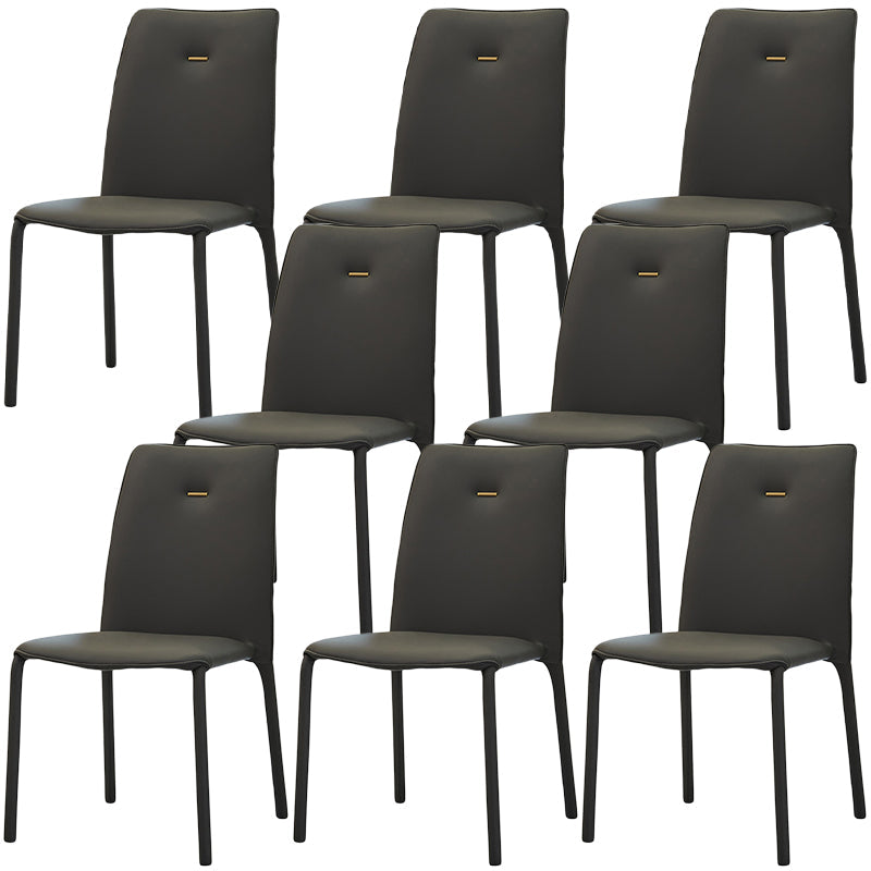 Modern Style Dining Chair Armless Chairs with Metal Legs for Home Dark Gray 8 Piece Set Clearhalo 'Dining Chairs' 'Dining Tables & Seating' 'dining_chair' 'furn' 'furn_dining_chair' 'Furniture' 'Kitchen & Dining Furniture' 5493601