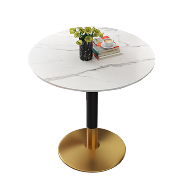 Mesa de comedor redonda Escritorio con base de pedestal de lujo de piedra sinterizada