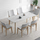 White Stone Top Dining Table Mid-Century Modern Dining Table with 4 Legs