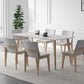 White Stone Top Dining Table Mid-Century Modern Dining Table with 4 Legs