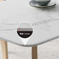 White Stone Top Dining Table Mid-Century Modern Dining Table with 4 Legs