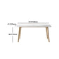 White Stone Top Dining Table Mid-Century Modern Dining Table with 4 Legs
