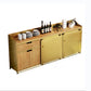 Modern Style Side Board Metal Sideboard with Sliding Door for Kitchen 71"L x 16"W x 35"H Gold Clearhalo 'buffet_sideboard' 'Buffets & Sideboards' 'furn' 'furn_buffet_sideboard' 'Furniture' 'Kitchen & Dining Furniture' 5494202