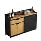 Modern Style Side Board Metal Sideboard with Sliding Door for Kitchen Black Clearhalo 'buffet_sideboard' 'Buffets & Sideboards' 'furn' 'furn_buffet_sideboard' 'Furniture' 'Kitchen & Dining Furniture' 5494204