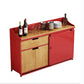 Modern Style Side Board Metal Sideboard with Sliding Door for Kitchen Red Clearhalo 'buffet_sideboard' 'Buffets & Sideboards' 'furn' 'furn_buffet_sideboard' 'Furniture' 'Kitchen & Dining Furniture' 5494212