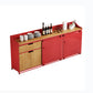 Modern Style Side Board Metal Sideboard with Sliding Door for Kitchen 71"L x 16"W x 35"H Red Clearhalo 'buffet_sideboard' 'Buffets & Sideboards' 'furn' 'furn_buffet_sideboard' 'Furniture' 'Kitchen & Dining Furniture' 5494214