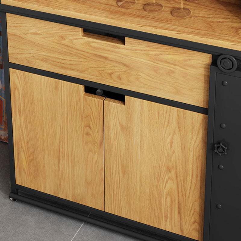 Modern Style Side Board Metal Sideboard with Sliding Door for Kitchen Clearhalo 'buffet_sideboard' 'Buffets & Sideboards' 'furn' 'furn_buffet_sideboard' 'Furniture' 'Kitchen & Dining Furniture' 5494215