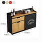 Modern Style Side Board Metal Sideboard with Sliding Door for Kitchen Clearhalo 'buffet_sideboard' 'Buffets & Sideboards' 'furn' 'furn_buffet_sideboard' 'Furniture' 'Kitchen & Dining Furniture' 5494216