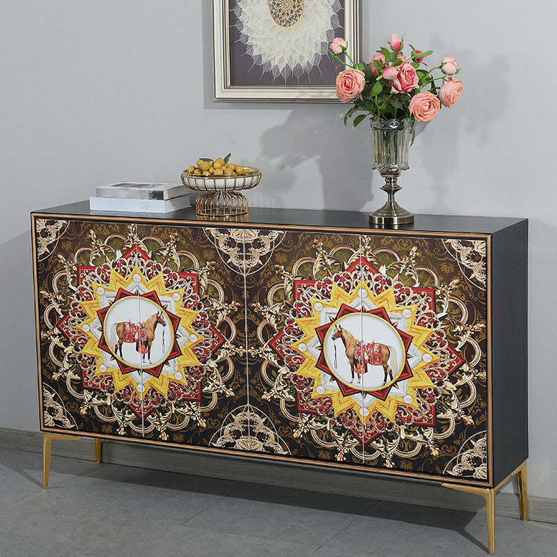 Glam Sideboard Engineered Wood Sideboard with Doors for Living Room Clearhalo 'buffet_sideboard' 'Buffets & Sideboards' 'furn' 'furn_buffet_sideboard' 'Furniture' 'Kitchen & Dining Furniture' 5494313