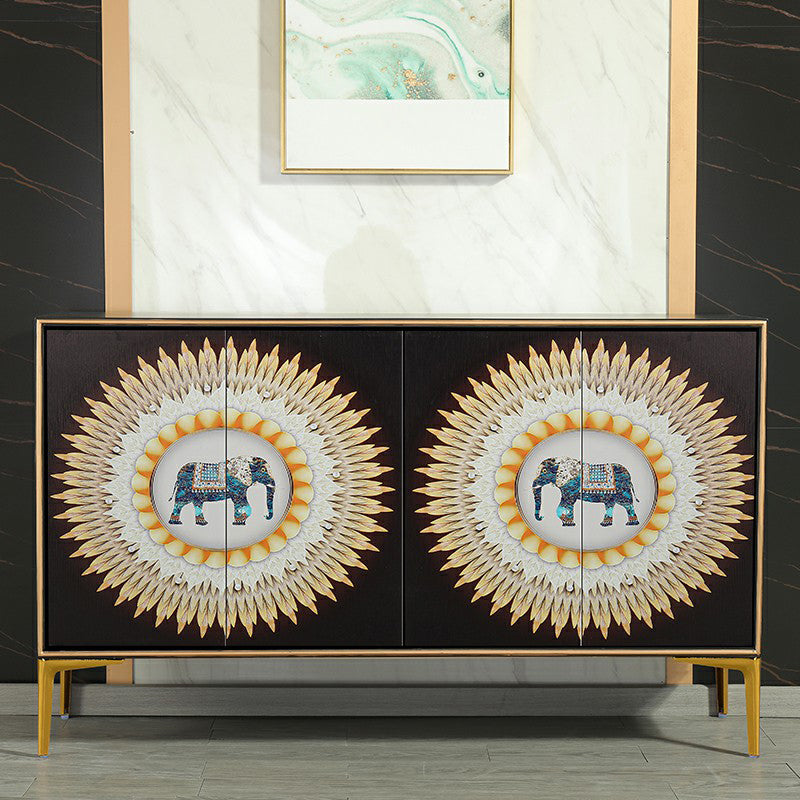 Glam Sideboard Engineered Wood Sideboard with Doors for Living Room Clearhalo 'buffet_sideboard' 'Buffets & Sideboards' 'furn' 'furn_buffet_sideboard' 'Furniture' 'Kitchen & Dining Furniture' 5494314