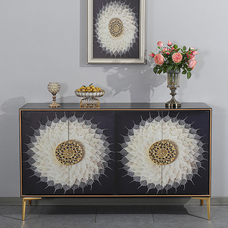 Glam Sideboard Engineered Wood Sideboard with Doors for Living Room Clearhalo 'buffet_sideboard' 'Buffets & Sideboards' 'furn' 'furn_buffet_sideboard' 'Furniture' 'Kitchen & Dining Furniture' 5494317