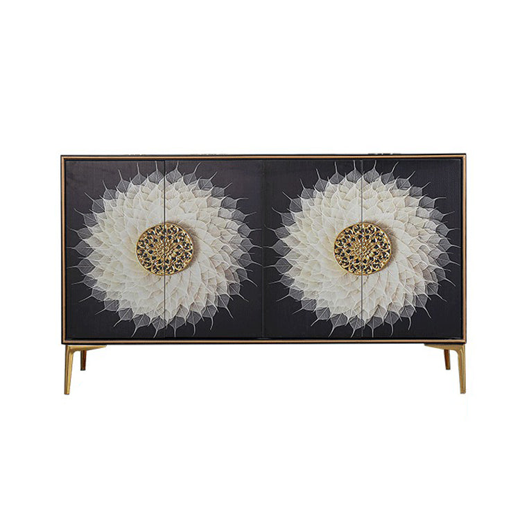 Glam Sideboard Engineered Wood Sideboard with Doors for Living Room Clearhalo 'buffet_sideboard' 'Buffets & Sideboards' 'furn' 'furn_buffet_sideboard' 'Furniture' 'Kitchen & Dining Furniture' 5494319