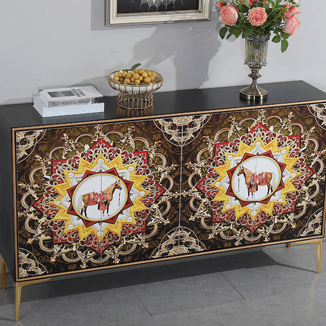 Glam Sideboard Engineered Wood Sideboard with Doors for Living Room Clearhalo 'buffet_sideboard' 'Buffets & Sideboards' 'furn' 'furn_buffet_sideboard' 'Furniture' 'Kitchen & Dining Furniture' 5494331