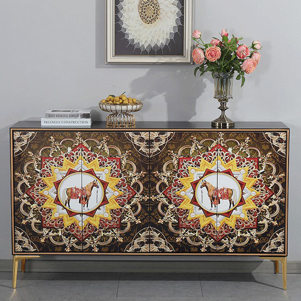 Glam Sideboard Engineered Wood Sideboard with Doors for Living Room Clearhalo 'buffet_sideboard' 'Buffets & Sideboards' 'furn' 'furn_buffet_sideboard' 'Furniture' 'Kitchen & Dining Furniture' 5494332