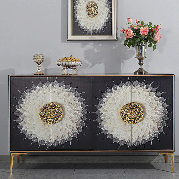 Glam Sideboard Engineered Wood Sideboard with Doors for Living Room Clearhalo 'buffet_sideboard' 'Buffets & Sideboards' 'furn' 'furn_buffet_sideboard' 'Furniture' 'Kitchen & Dining Furniture' 5494333