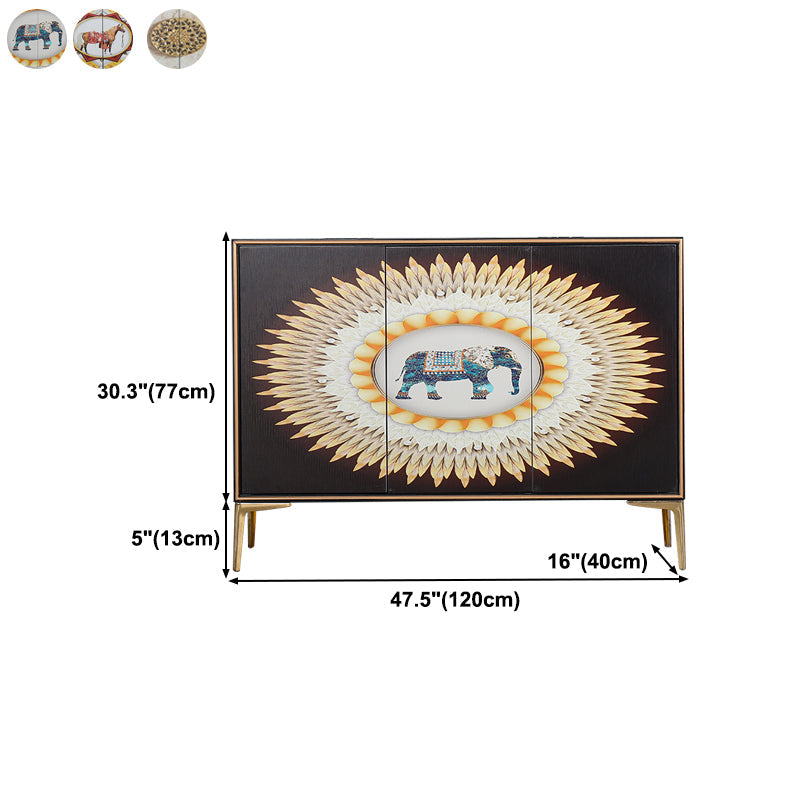 Glam Sideboard Engineered Wood Sideboard with Doors for Living Room Clearhalo 'buffet_sideboard' 'Buffets & Sideboards' 'furn' 'furn_buffet_sideboard' 'Furniture' 'Kitchen & Dining Furniture' 5494336