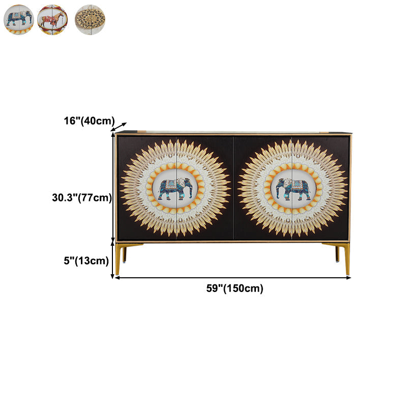 Glam Sideboard Engineered Wood Sideboard with Doors for Living Room Clearhalo 'buffet_sideboard' 'Buffets & Sideboards' 'furn' 'furn_buffet_sideboard' 'Furniture' 'Kitchen & Dining Furniture' 5494337