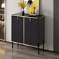 Glam Style Buffet Sideboard Sintered Stone Top Server with Door and Drawer for Home Use Clearhalo 'buffet_sideboard' 'Buffets & Sideboards' 'furn' 'furn_buffet_sideboard' 'Furniture' 'Kitchen & Dining Furniture' 5494380