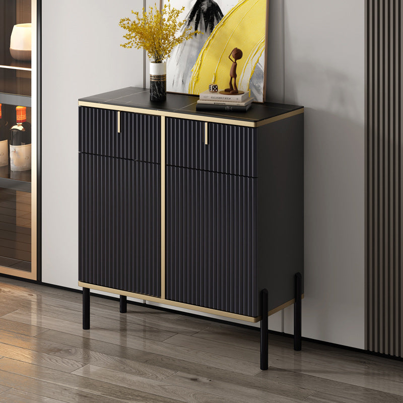 Glam Style Buffet Sideboard Sintered Stone Top Server with Door and Drawer for Home Use Clearhalo 'buffet_sideboard' 'Buffets & Sideboards' 'furn' 'furn_buffet_sideboard' 'Furniture' 'Kitchen & Dining Furniture' 5494380
