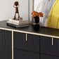Glam Style Buffet Sideboard Sintered Stone Top Server with Door and Drawer for Home Use Clearhalo 'buffet_sideboard' 'Buffets & Sideboards' 'furn' 'furn_buffet_sideboard' 'Furniture' 'Kitchen & Dining Furniture' 5494387