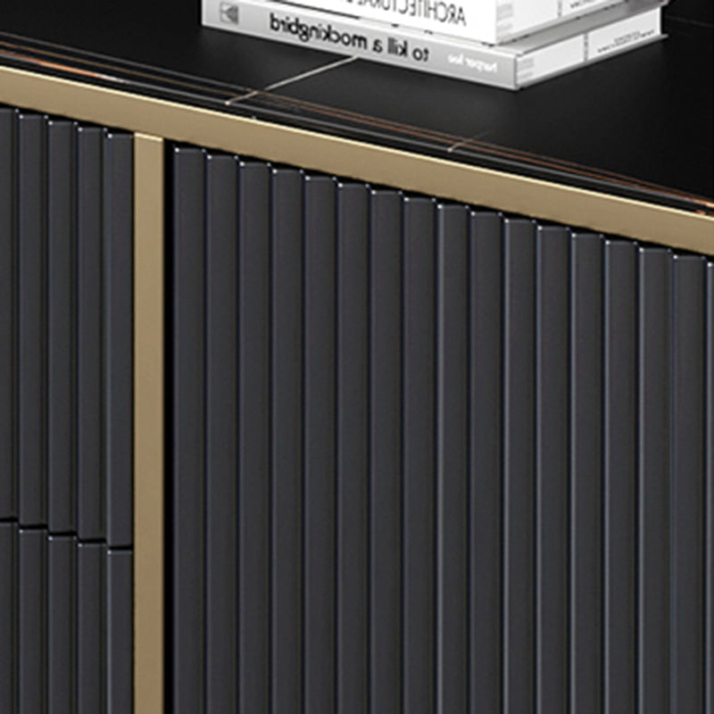 Glam Style Buffet Sideboard Sintered Stone Top Server with Door and Drawer for Home Use Clearhalo 'buffet_sideboard' 'Buffets & Sideboards' 'furn' 'furn_buffet_sideboard' 'Furniture' 'Kitchen & Dining Furniture' 5494391