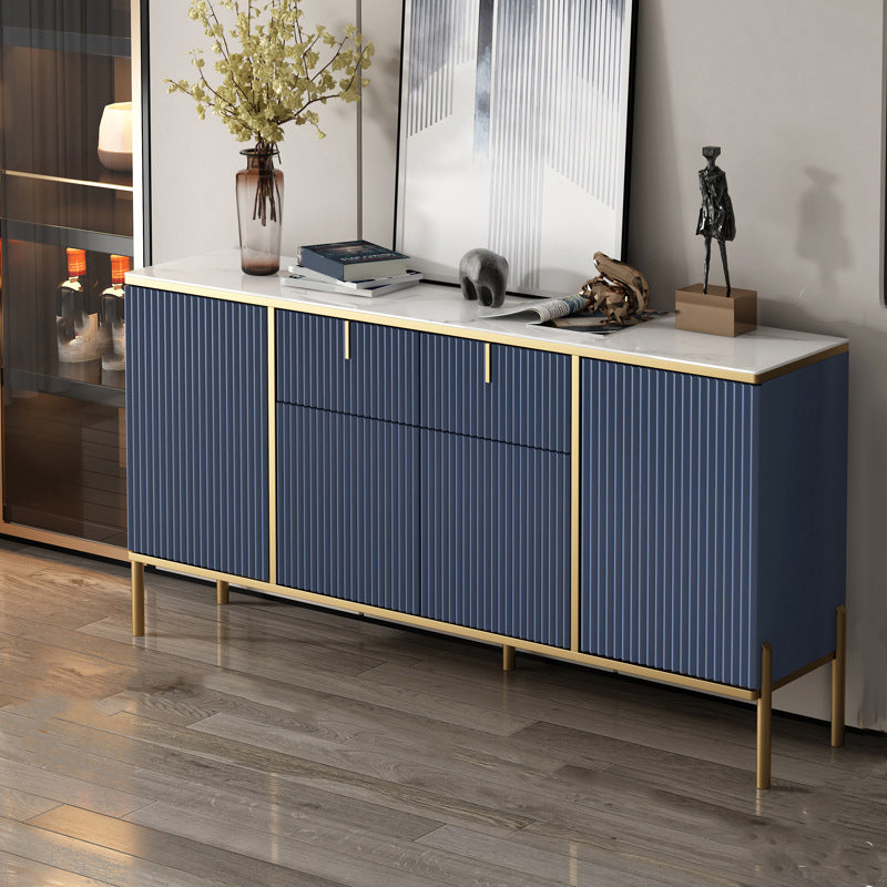 Glam Style Buffet Sideboard Sintered Stone Top Server with Door and Drawer for Home Use Clearhalo 'buffet_sideboard' 'Buffets & Sideboards' 'furn' 'furn_buffet_sideboard' 'Furniture' 'Kitchen & Dining Furniture' 5494394
