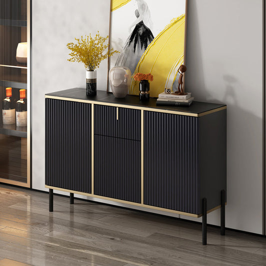 Glam Style Buffet Sideboard Sintered Stone Top Server with Door and Drawer for Home Use Clearhalo 'buffet_sideboard' 'Buffets & Sideboards' 'furn' 'furn_buffet_sideboard' 'Furniture' 'Kitchen & Dining Furniture' 5494397