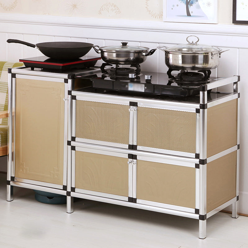 47.5"L Modern Style Sideboard with Metal Cabinets Door Sideboard for Kitchen Dining Room Clearhalo 'buffet_sideboard' 'Buffets & Sideboards' 'furn' 'furn_buffet_sideboard' 'Furniture' 'Kitchen & Dining Furniture' 5494493