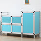 47.5"L Modern Style Sideboard with Metal Cabinets Door Sideboard for Kitchen Dining Room Sky Blue Clearhalo 'buffet_sideboard' 'Buffets & Sideboards' 'furn' 'furn_buffet_sideboard' 'Furniture' 'Kitchen & Dining Furniture' 5494496