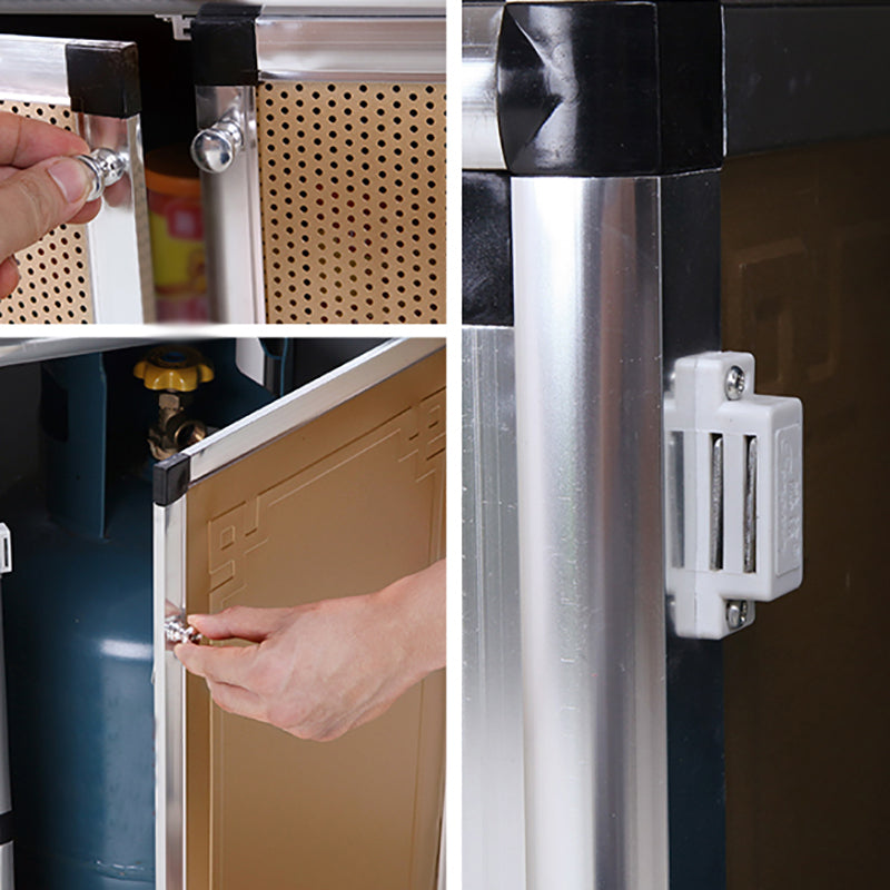 47.5"L Modern Style Sideboard with Metal Cabinets Door Sideboard for Kitchen Dining Room Clearhalo 'buffet_sideboard' 'Buffets & Sideboards' 'furn' 'furn_buffet_sideboard' 'Furniture' 'Kitchen & Dining Furniture' 5494503