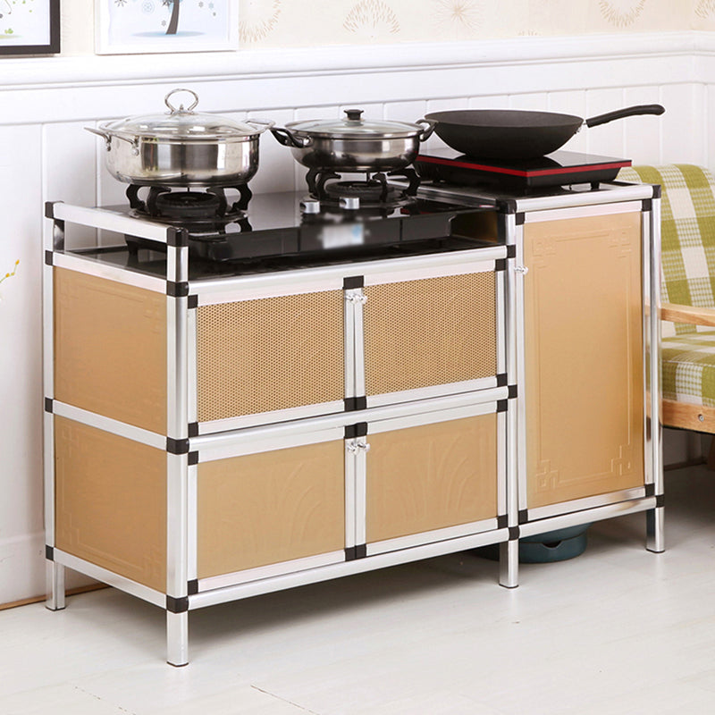 47.5"L Modern Style Sideboard with Metal Cabinets Door Sideboard for Kitchen Dining Room Clearhalo 'buffet_sideboard' 'Buffets & Sideboards' 'furn' 'furn_buffet_sideboard' 'Furniture' 'Kitchen & Dining Furniture' 5494505