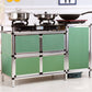 47.5"L Modern Style Sideboard with Metal Cabinets Door Sideboard for Kitchen Dining Room Clearhalo 'buffet_sideboard' 'Buffets & Sideboards' 'furn' 'furn_buffet_sideboard' 'Furniture' 'Kitchen & Dining Furniture' 5494506