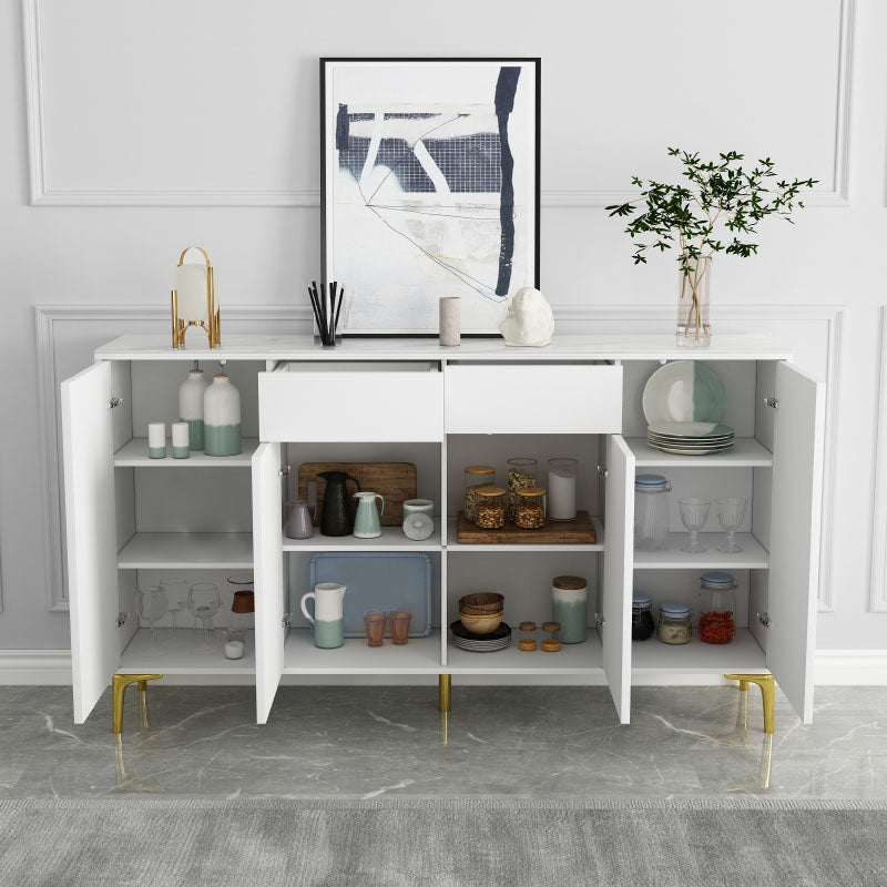 Glam Style Sideboard White Wooden Buffet Stand for Dining Room Clearhalo 'buffet_sideboard' 'Buffets & Sideboards' 'furn' 'furn_buffet_sideboard' 'Furniture' 'Kitchen & Dining Furniture' 5494684