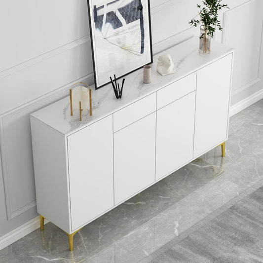 Glam Style Sideboard White Wooden Buffet Stand for Dining Room Clearhalo 'buffet_sideboard' 'Buffets & Sideboards' 'furn' 'furn_buffet_sideboard' 'Furniture' 'Kitchen & Dining Furniture' 5494686