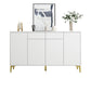 Glam Style Sideboard White Wooden Buffet Stand for Dining Room https: res.litfad.com site img item 2022 08 15 5494699 1200x1200.jpg Clearhalo 'buffet_sideboard' 'Buffets & Sideboards' 'furn' 'furn_buffet_sideboard' 'Furniture' 'Kitchen & Dining Furniture' 5494699