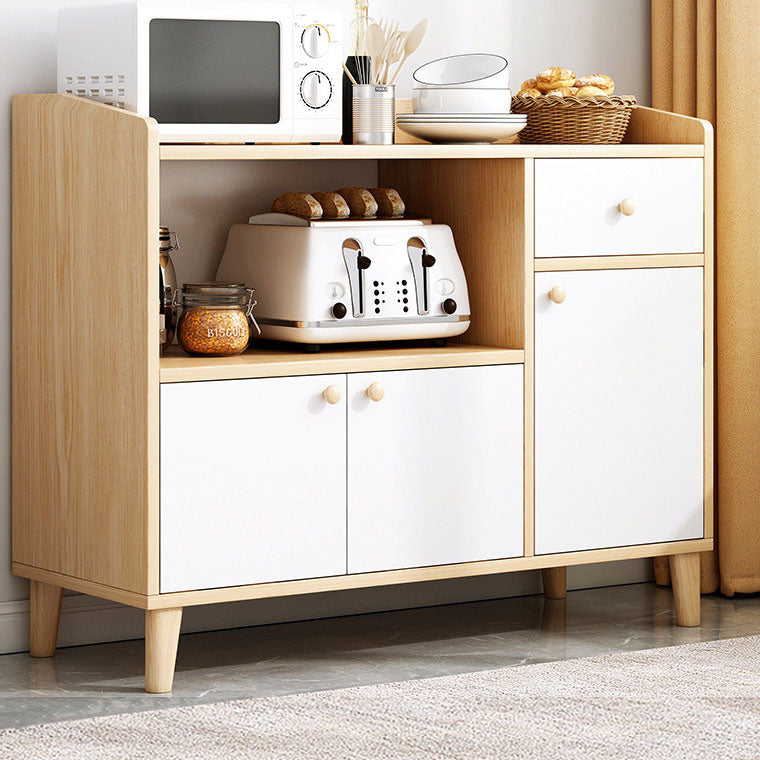 Server da pranzo in legno bianco in stile moderno con cassetti e porte