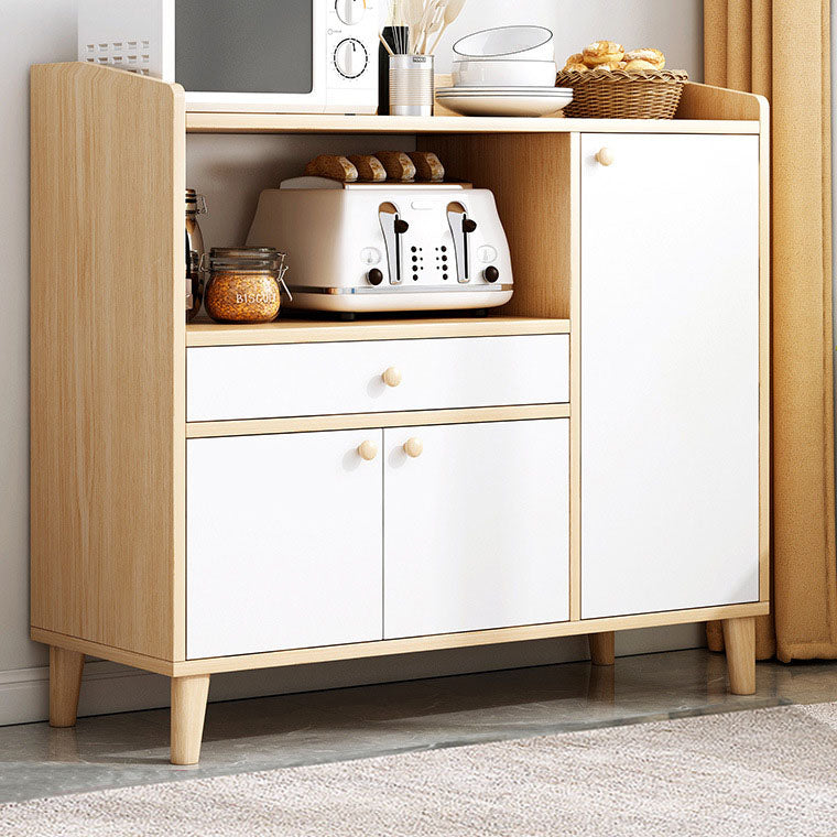 Server da pranzo in legno bianco in stile moderno con cassetti e porte