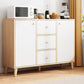 Server da pranzo in legno bianco in stile moderno con cassetti e porte