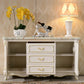 Sideboard glam in legno di gomma bianca con soggiorno a 2 porte
