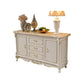 Sideboard glam in legno di gomma bianca con soggiorno a 2 porte
