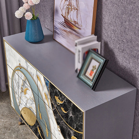 バーチウッドリビングルームサイドボードキャビネット引き出し付きモダンビュッフェサーバーキャビネット