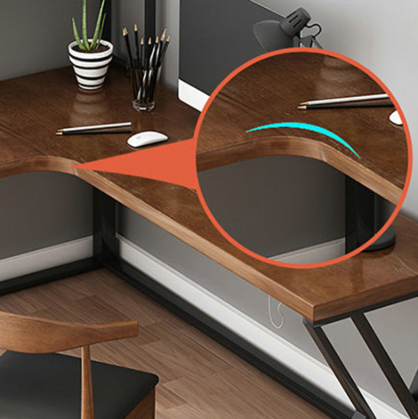 L-Shape Office Table Industrial Writing Desk of Solid Pinewood without Shelf and Chair Clearhalo 'furn' 'furn_office_desk' 'Furniture' 'Office Desks' 'Office Furniture' 'office_desk' 5494978