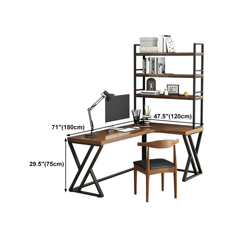 L-Shape Office Table Industrial Writing Desk of Solid Pinewood without Shelf and Chair Clearhalo 'furn' 'furn_office_desk' 'Furniture' 'Office Desks' 'Office Furniture' 'office_desk' 5495007
