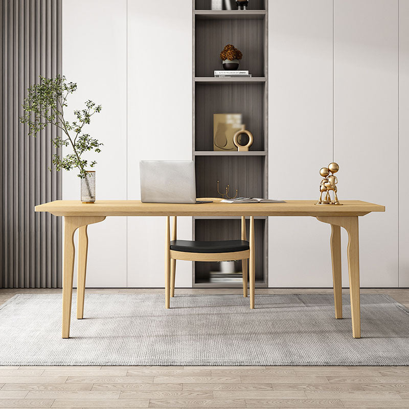 Modern Writing Desk Rectangular Solid Wood Office Desk for Home 39.4"L x 23.6"W x 29.5"H Natural Clearhalo 'furn' 'furn_office_desk' 'Furniture' 'Office Desks' 'Office Furniture' 'office_desk' 5495026