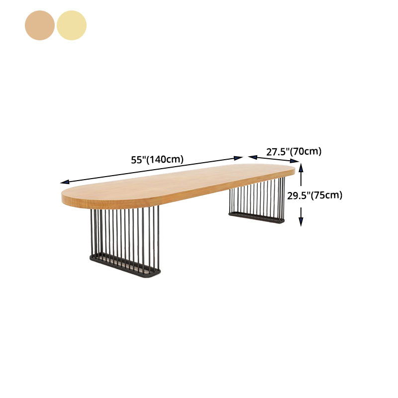 ソリッドウッドオーバルライティングデスクインダストリアルスタイルオフィスライティングデスク